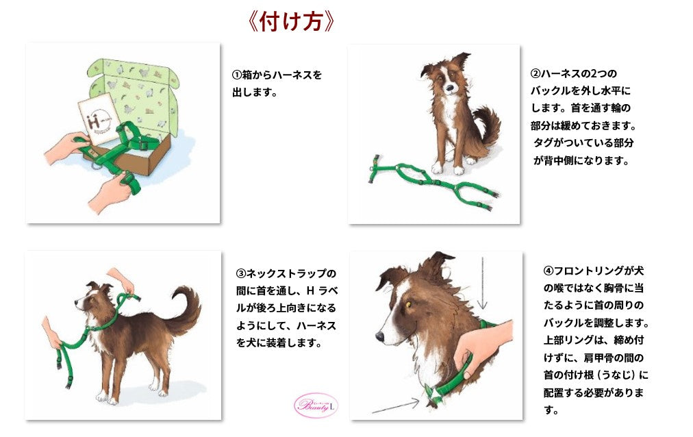 ハキハナ社製ハーネス【H】【Sサイズ】イタリア製 愛犬 犬用
